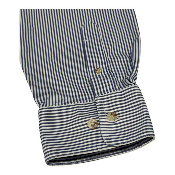 Ariat Shirt Men's 2XL Blue White Pro Series Striped Button Down Long Sleeve - Picture 4 of 9